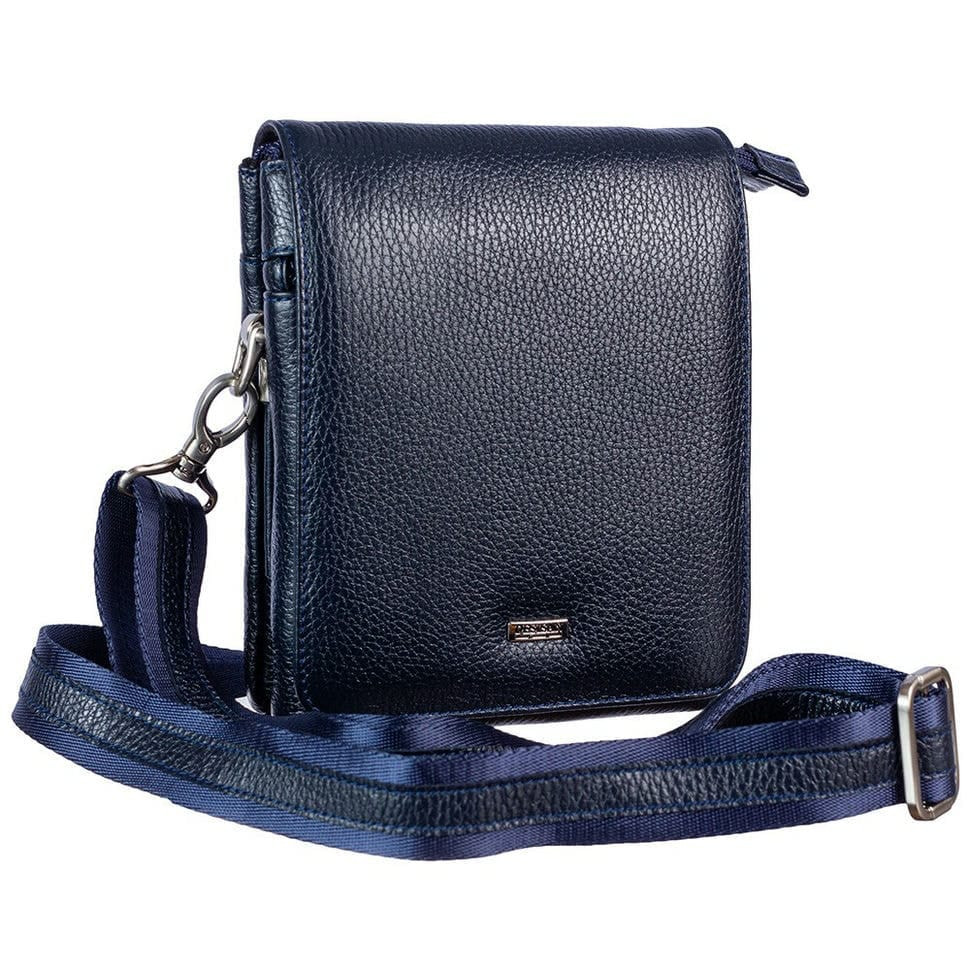 Барсетка м'яка шкіряна DESISAN 1012-315 синій флотар