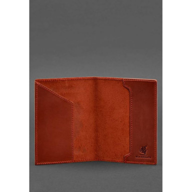 Leather passport cover with the Austrian coat of arms coral