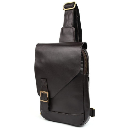 Чоловічий шкіряний рюкзак слінг GC-6403-4lx TARWA коричнева наппа