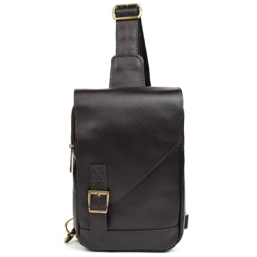 Чоловічий шкіряний рюкзак слінг GC-6403-4lx TARWA коричнева наппа