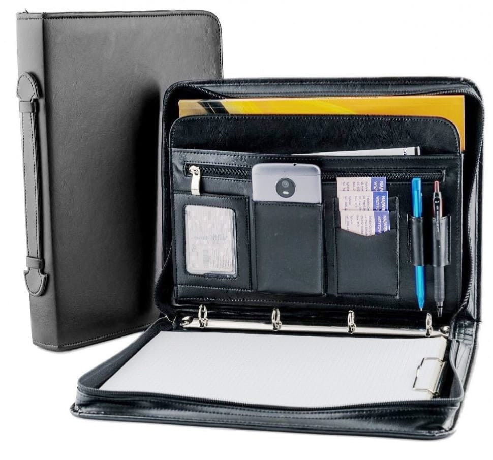 Leatherette document folder AMO SSBW01 black