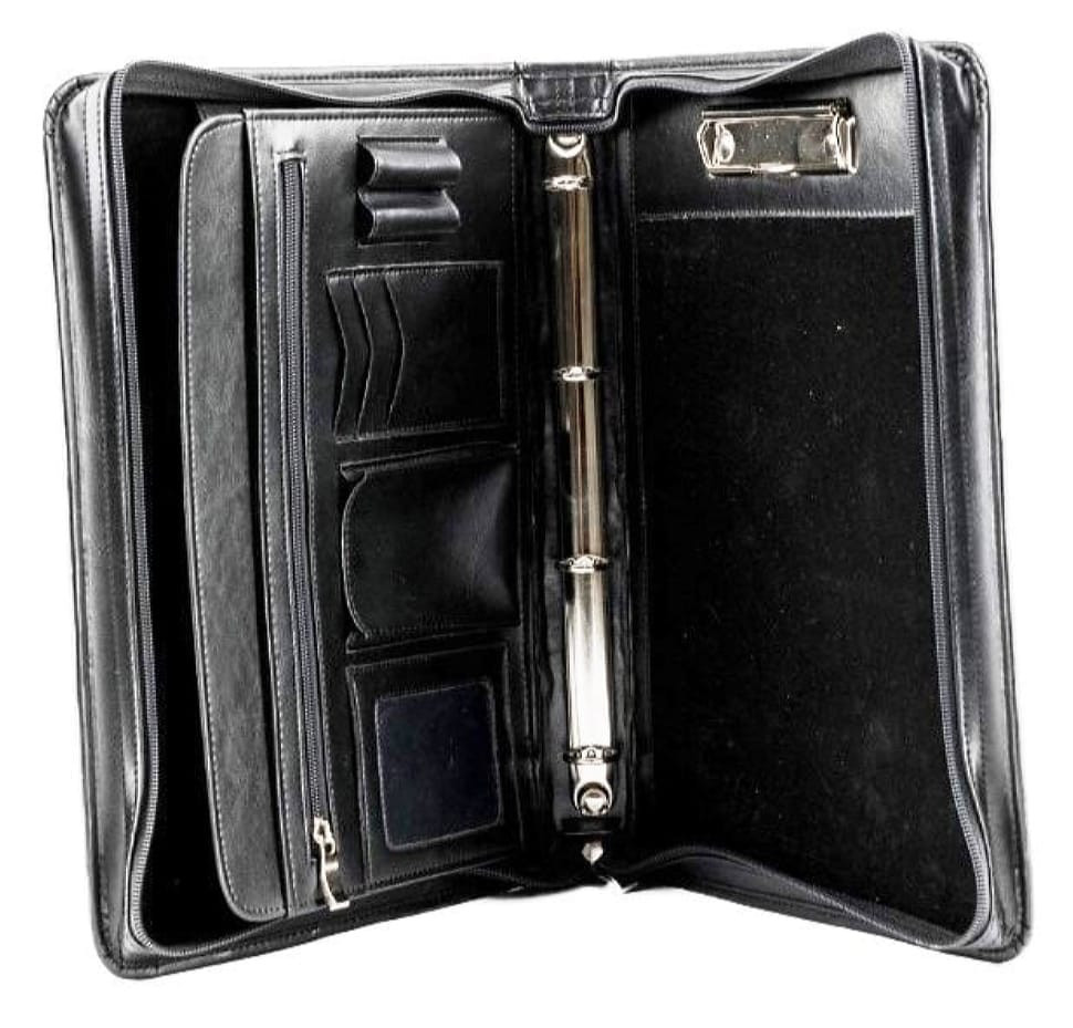 Leatherette document folder AMO SSBW01 black