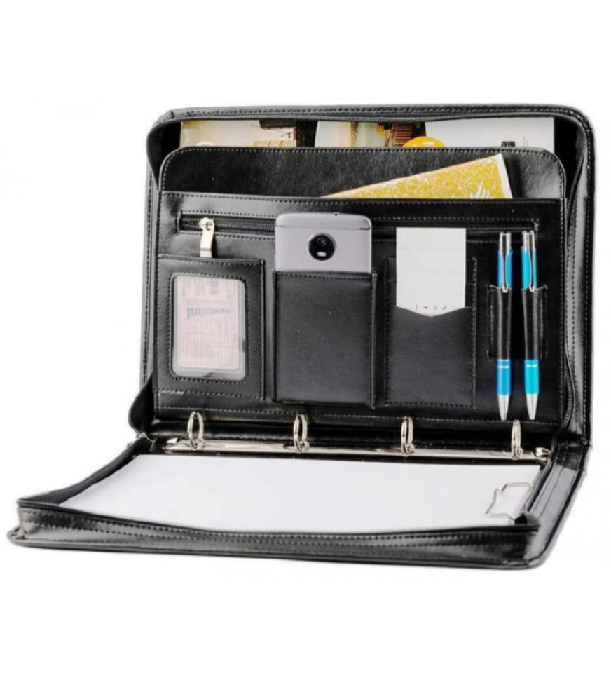 Leatherette document folder AMO SSBW01 black