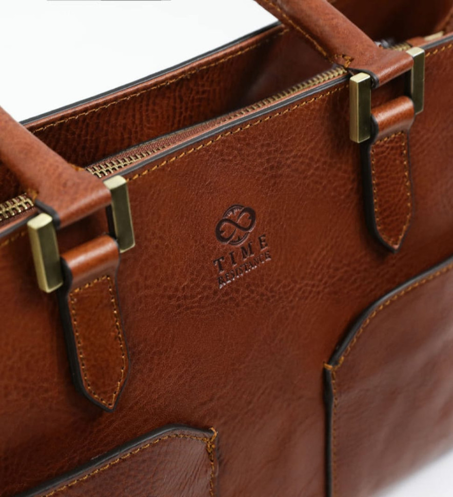 Жіноча шкіряна сумка через плече - Camilla - Коньячно-коричневий матовий колір - Time Resistance 5224001