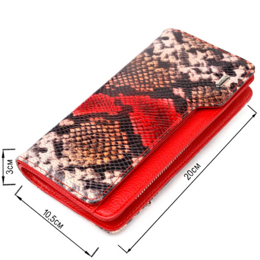 Лаковане портмоне клатч з натуральної шкіри з тисненням під змію CANPELLINI 21541