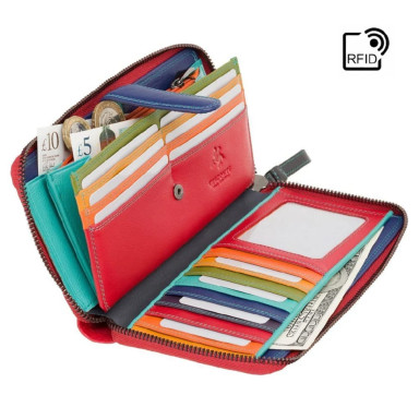 Гаманець жіночий Visconti SP33 Iris c RFID (Red Multi)