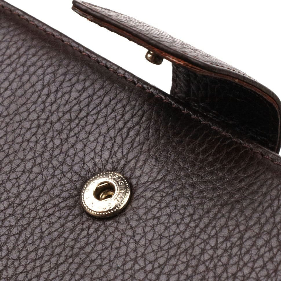 Стильне вертикальне чоловіче портмоне з натуральної шкіри флотар CANPELLINI 21843 Коричневе