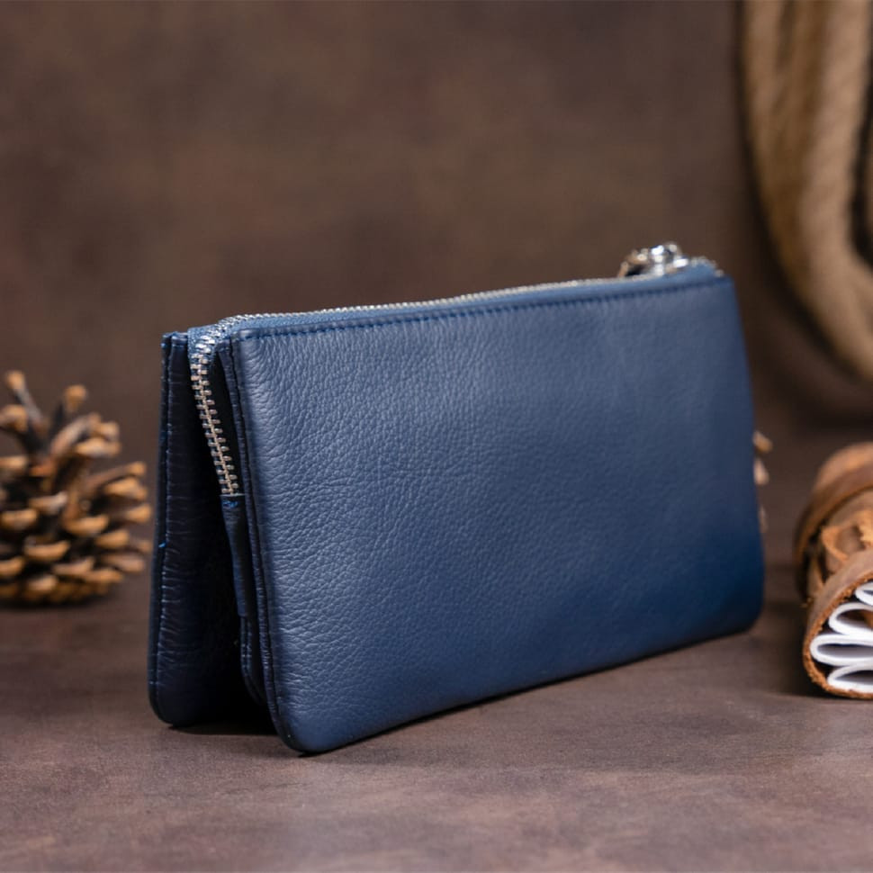 Textured men's money wallet made of genuine leather with crocodile embossing CANPELLINI 21943 Brown