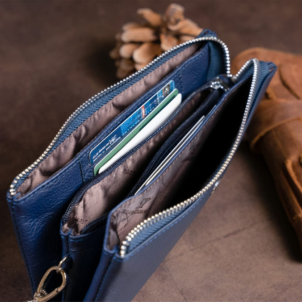 Textured men's money wallet made of genuine leather with crocodile embossing CANPELLINI 21943 Brown