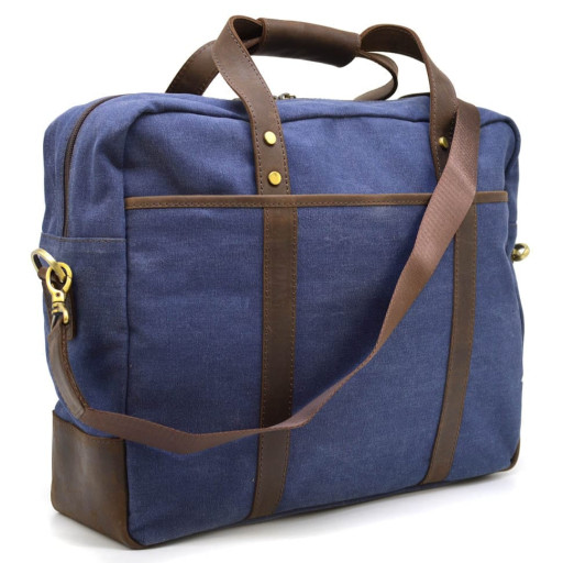 Сумка для ноутбука 15" синя RK-3942-4lx TARWA з текстилю та шкіри