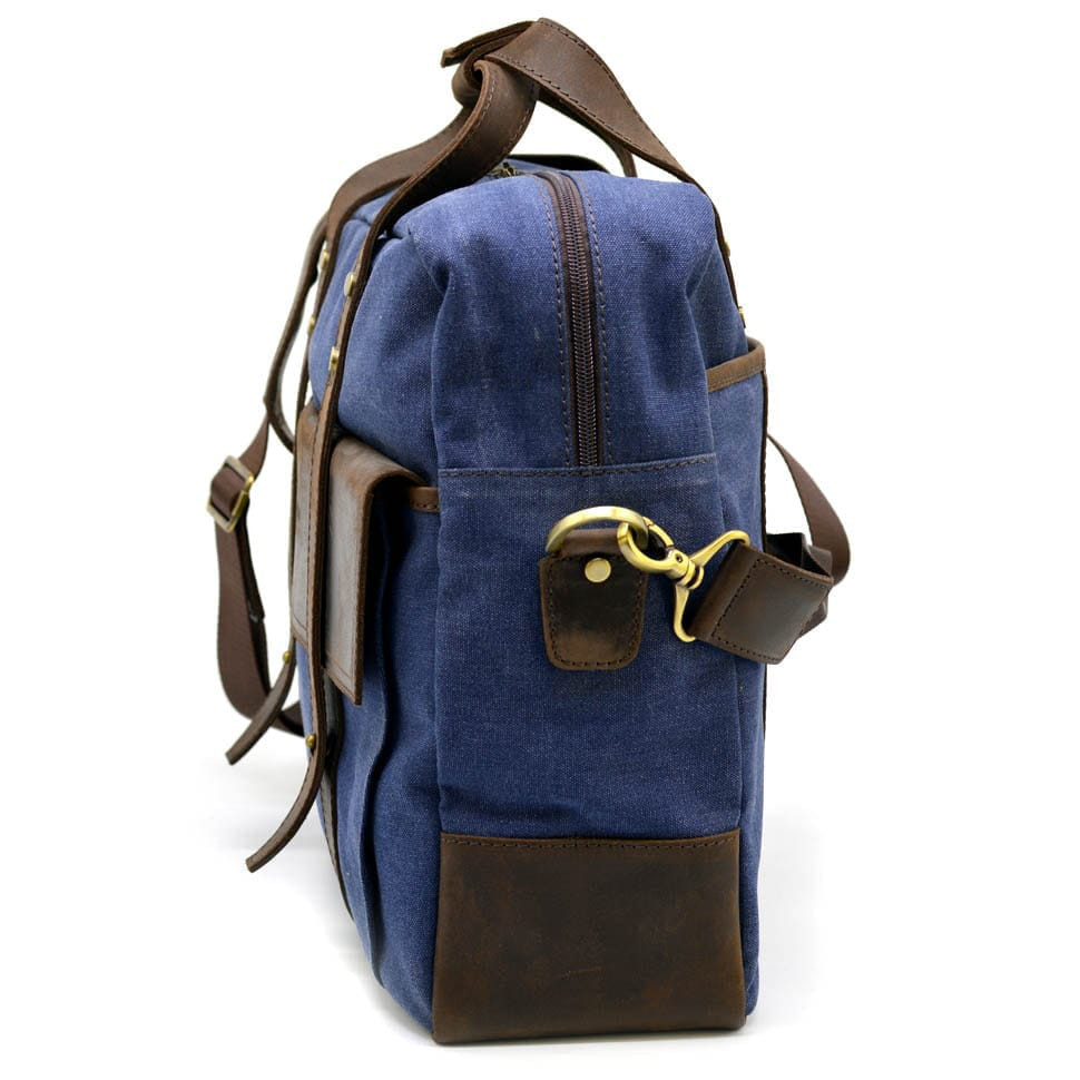 Сумка для ноутбука 15" синя RK-3942-4lx TARWA з текстилю та шкіри