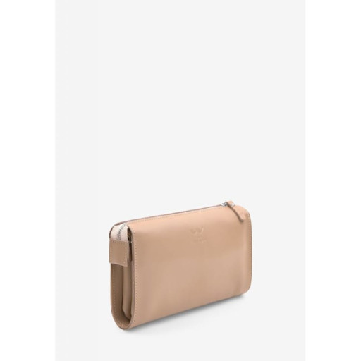 Шкіряний млатч світло-бежевий