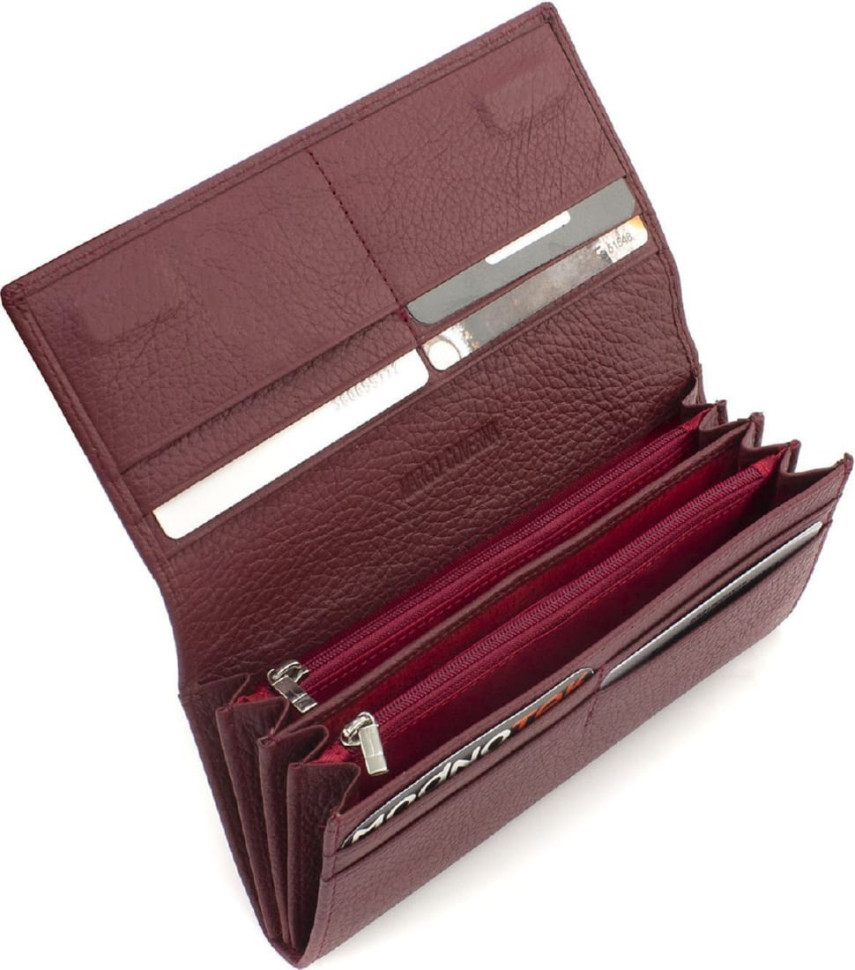 Бордовий жіночий гаманець із натуральної шкіри Marco Coverna MA501-1 WineRed