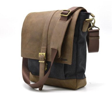 Men's shoulder bag canvas + leather RG-1811-4lx TARWA