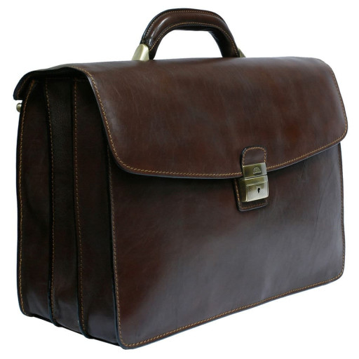 Шкіряний портфель Italico 8071 moro коричневий