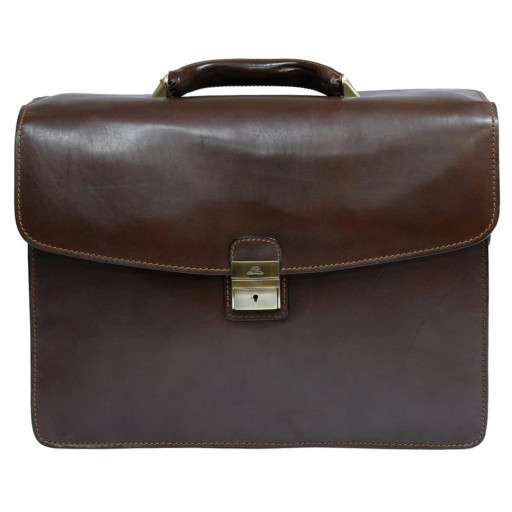 Шкіряний портфель Italico 8071 moro коричневий