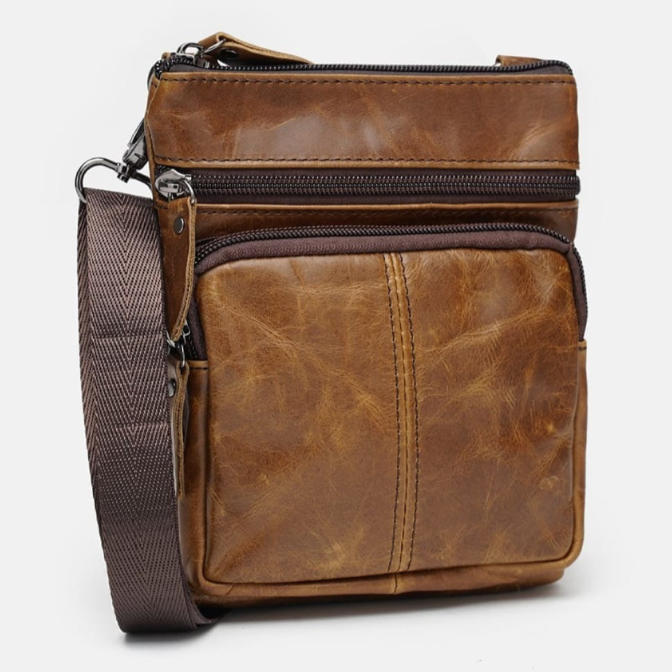 Чоловічі шкіряні сумки Keizer K1701light-brown
