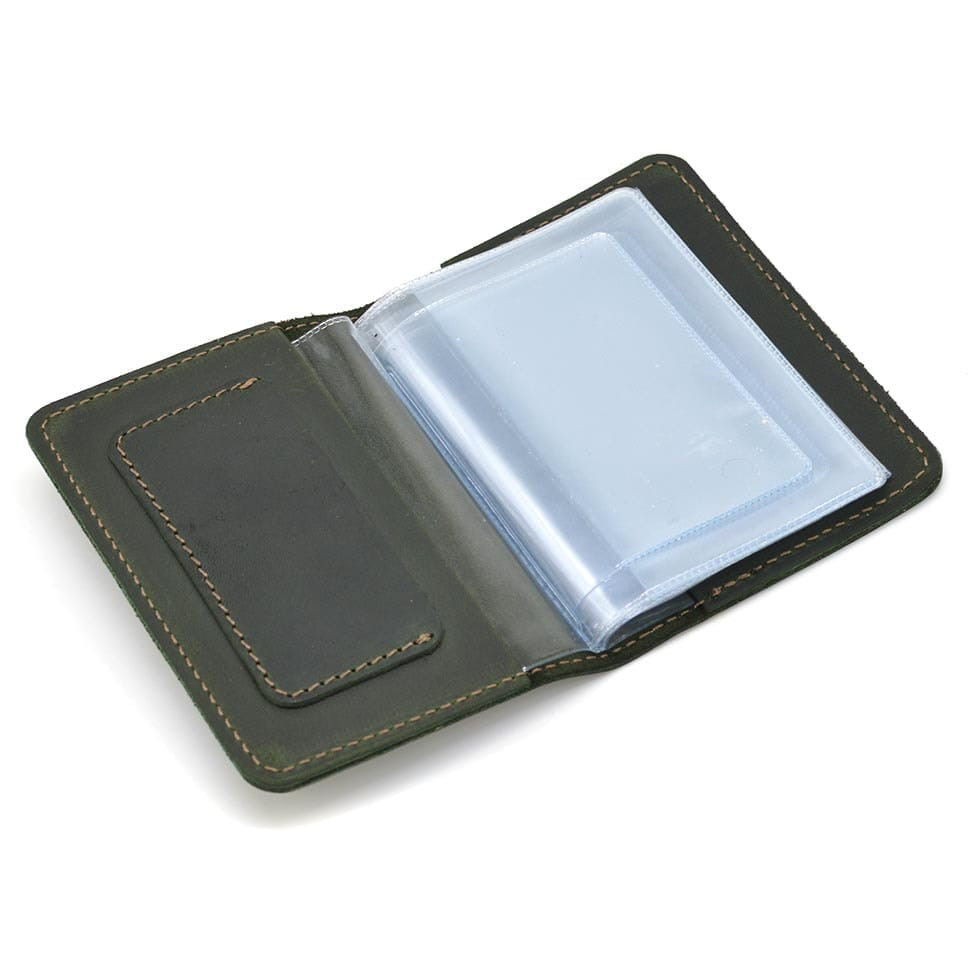 Обкладинка шкіряна для ID паспорта прав зелена TARWA RE-5011-4sa