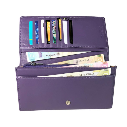Портмоне шкіряне New Rainbow 3435 viola бузковий