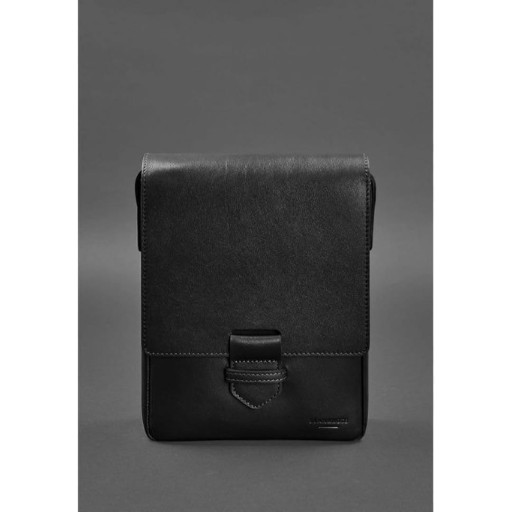 Чоловіча шкіряна сумка-месенджер Esquire чорна