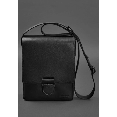 Esquire Men's Leather Messenger Bag Black
