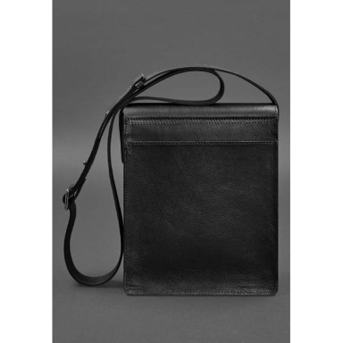 Esquire Men's Leather Messenger Bag Black