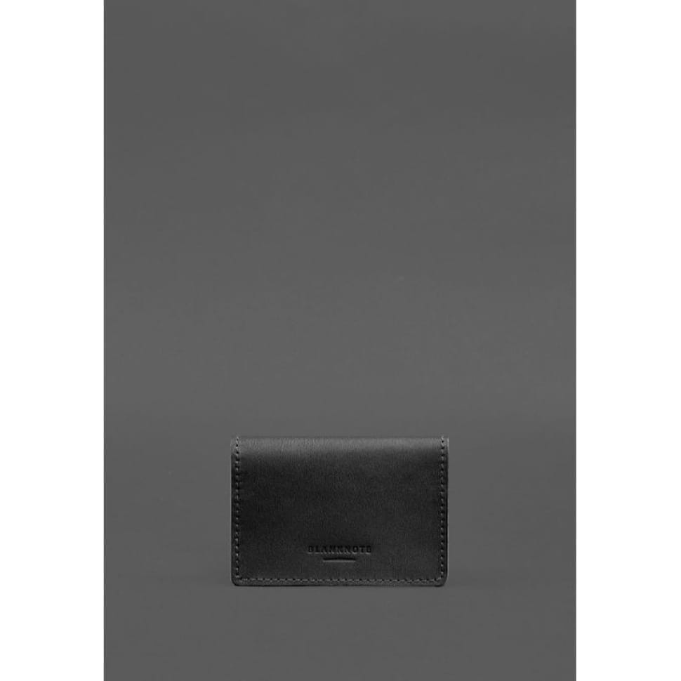 Шкіряна обкладинка для пенсійного посвідчення чорна