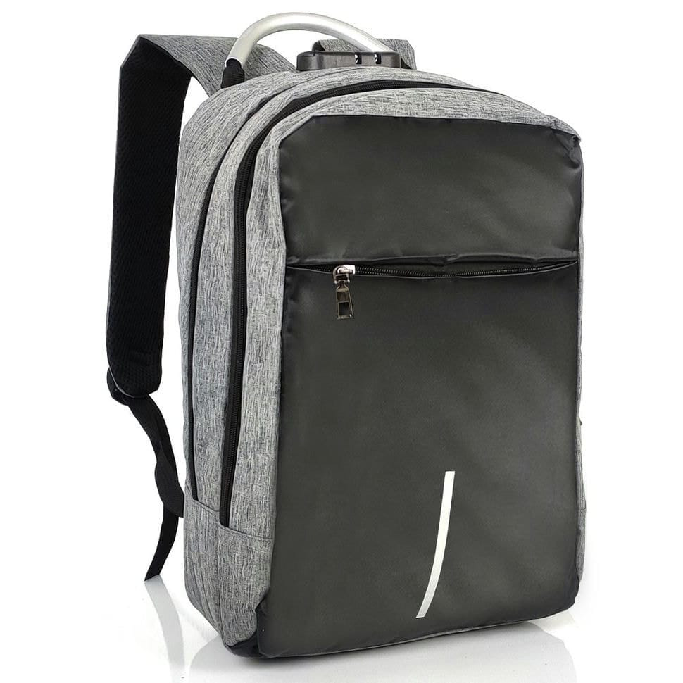 Текстильний сірий чоловічий рюкзак для ноутбука Tiding Bag BPT01-CV-9006G