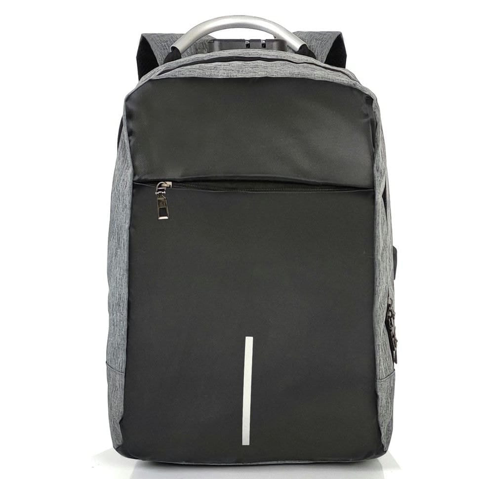 Текстильний сірий чоловічий рюкзак для ноутбука Tiding Bag BPT01-CV-9006G