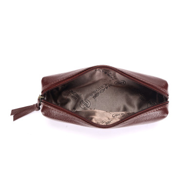 Hammonds Flycatcher UC501 Redwood Brown Leather Cosmetic Case