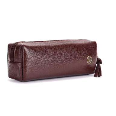 Hammonds Flycatcher UC501 Redwood Brown Leather Cosmetic Case
