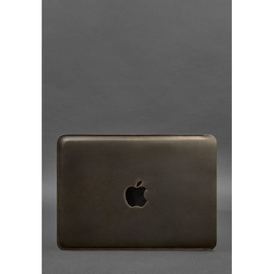 Leather Case for MacBook 14 inch Dark Brown Crazy Horse