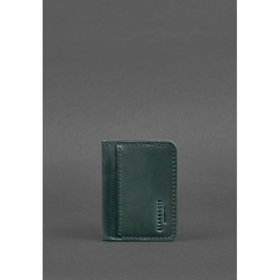 Шкіряна обкладинка для ID-паспорта та прав водія 4.1 зелена Crazy Horse з гербом