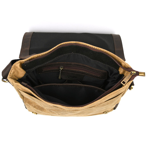 Сумка через плече розміру А4 з парусини та шкіри RSw-6601-3md TARWA