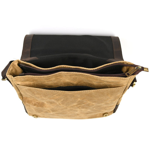 Сумка через плече розміру А4 з парусини та шкіри RSw-6601-3md TARWA