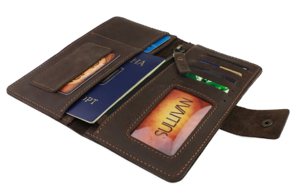 Кошелек женский кожаный под паспорт SULLIVAN 80215(10) коричневый