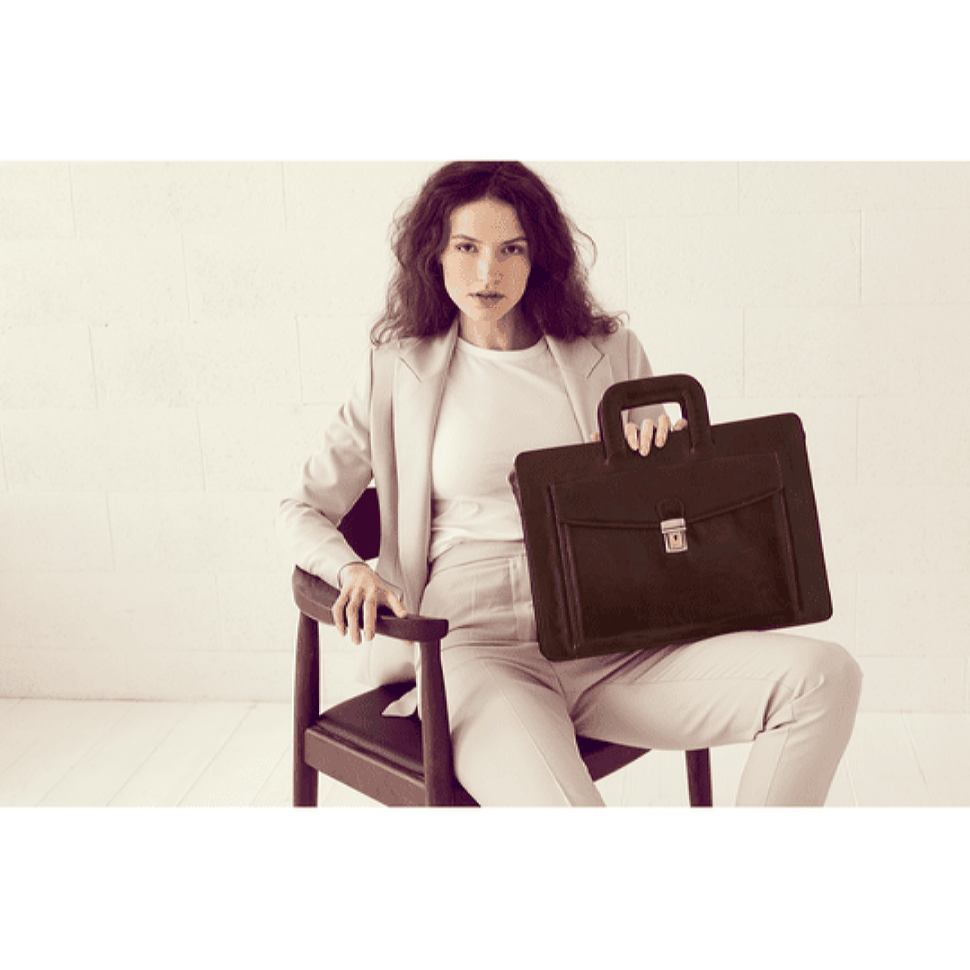 Шкіряний портфель - The Smempest - шоколадний коричневий