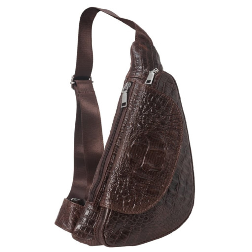 Шкіряний рюкзак через плече BUFFALO BAGS M698C коричневий кроко