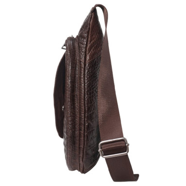 Кожаный рюкзак через плечо BUFFALO BAGS M698C коричневый кроко