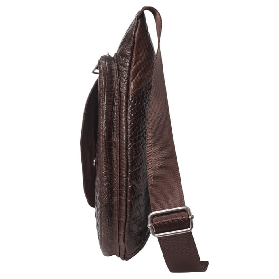 Шкіряний рюкзак через плече BUFFALO BAGS M698C коричневий кроко