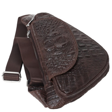 Кожаный рюкзак через плечо BUFFALO BAGS M698C коричневый кроко