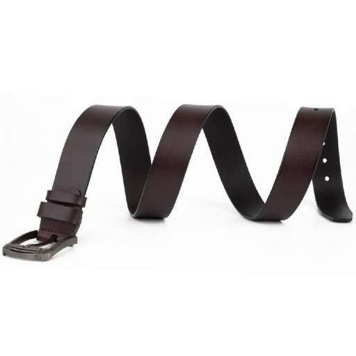 Ремінь чоловічий із затемненою пряжкою механіка Vintage 20313 Коричневий