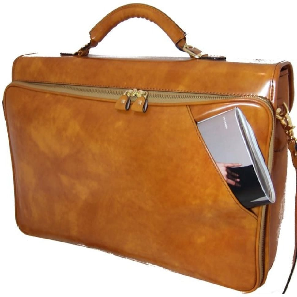 Pratesi RMA604 - Piccolomini Briefcase in cow leather Radica Brown