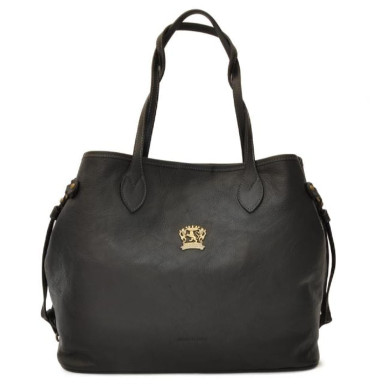 Pratesi BNE471 - Vetulonia Shoulder Bag in cowhide leather Bruce Black