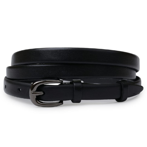 Універсальний шкіряний жіночий ремінь Vintage 20759 Чорний