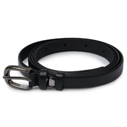 Універсальний шкіряний жіночий ремінь Vintage 20759 Чорний