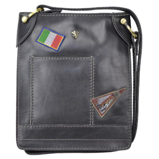 Pratesi BNE181/25 - Bakem Medium Bag in cow leather Bruce Black