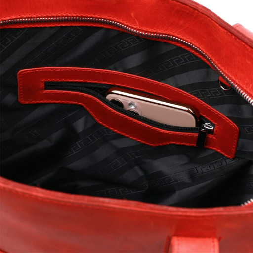 Урожай яскрава шкіряна сумка Shvigel 16348 Червоний