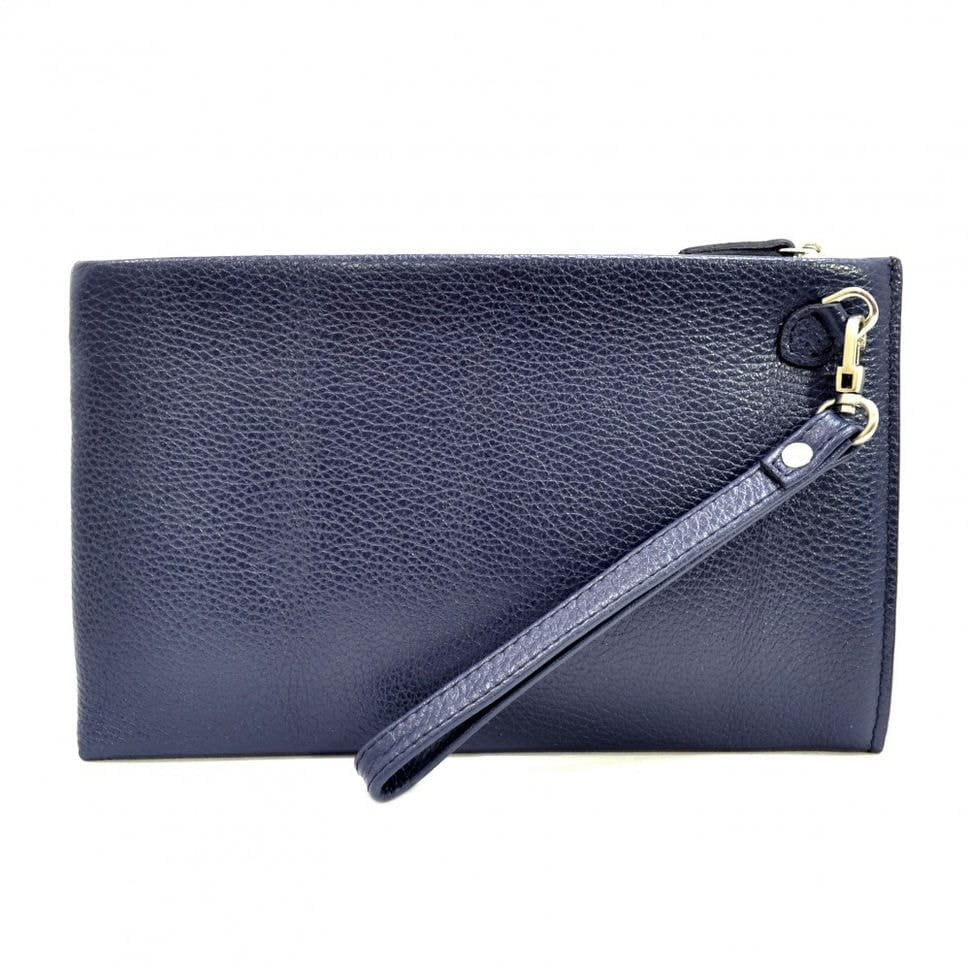 Барсетка кистьова шкіряна DESISAN 1460-315 синій флотар