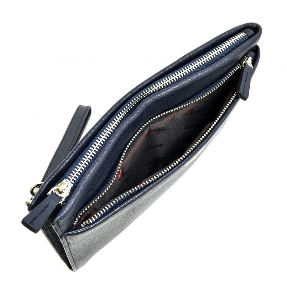 Барсетка кистьова шкіряна DESISAN 1460-315 синій флотар